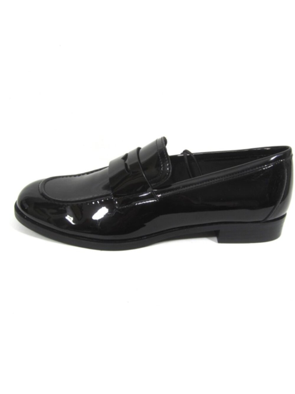 Zara Size 41 US 10 Black Faux Patent Leather Penny Loafers Casual Dress - Picture 3 of 10